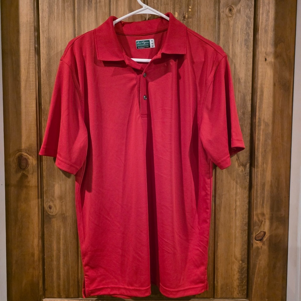 Ben Hogan Polo Shirt Men's Red Medium Performance Golf Short Sleeves Collared‎
